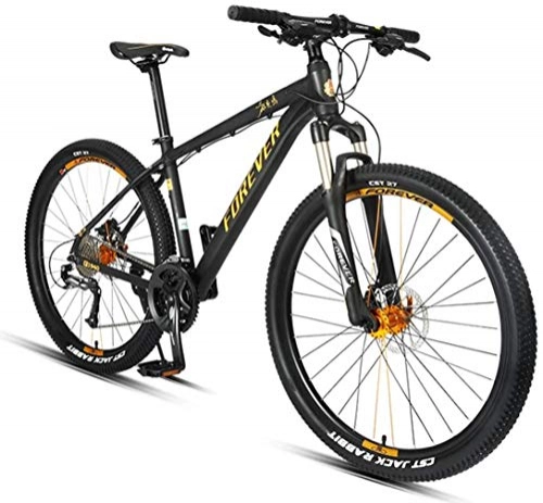 Vélo de montagnes : 27, 5 pouces de vélo de montagne, Adulte Homme VTT 27 vitesses, châssis en aluminium, freins à disque VTT, or, Or