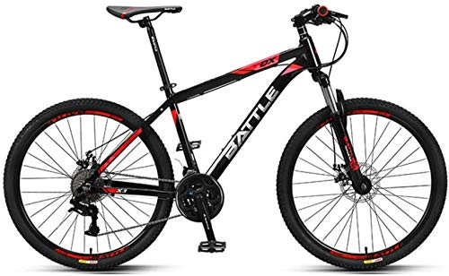 Vélo de montagnes : Adultes 26 pouces VTT 27 vitesses de VTT semi-rigide avec freins à disque, Unisexe Aluminium Mountain Bike, Gris, noir