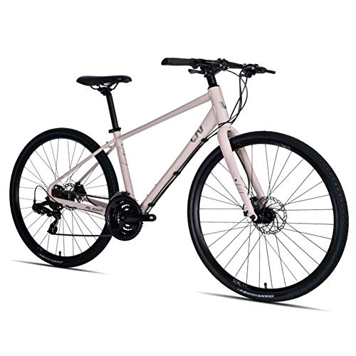 Vélo de montagnes : BCX Vélo de route pour femme, vélo de route en aluminium léger à 21 vitesses, vélo de route avec freins à disque mécaniques, parfait pour le tourisme sur route ou sur sentier de terre, noir, Xs, Rose,