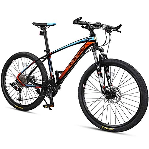 Vélo de montagnes : BCX Vélos de montagne 33 vitesses, vélo de montagne semi-rigide avec frein à disque à cadre en aluminium pour hommes, vélo de montagne pour femmes, vélo de montagne tout terrain, gris, 26 pouces, Bleu