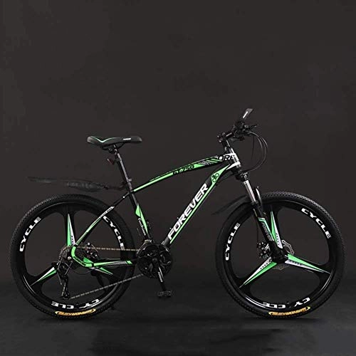Vélo de montagnes : BWJL Vélo 26 Pouces 21 / 24 / 27 / 30 VTT de Vitesse, Hard Tail VTT, vélo léger avec Double Frein à Disque de siège réglable, Vert Noir, 30 Vitesse
