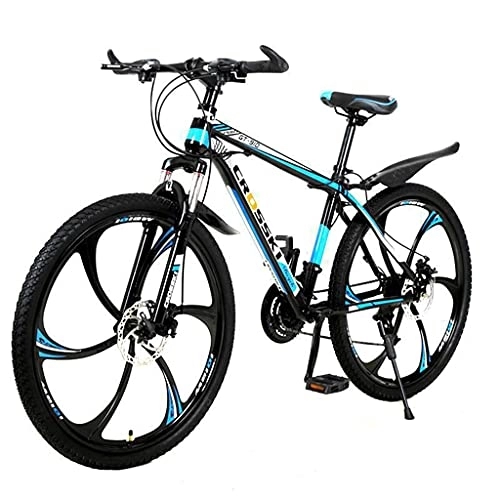 Vélo de montagnes : Cadre en Acier au Carbone avec Freins à Double Disque (Noir et Rouge; Noir et Bleu 26 Pouces 21 / 24 / 27 Vitesses) vélo de Montagne