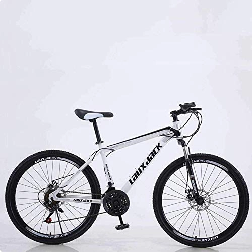 Vélo de montagnes : Chilits Vélo de montagne 21 vitesses 66 cm en alliage d'aluminium et acier à haute teneur en carbone, frein à disque à suspension avant pour femme et homme (blanc / noir)