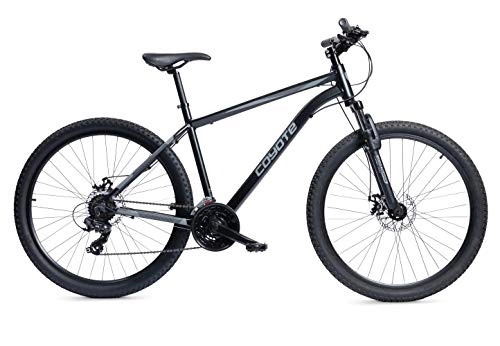 Vélo de montagnes : Coyote Zodiac VTT Hardtail - Roue de 27, 5" - 18 vitesses - Noir satiné (44, 5 cm)