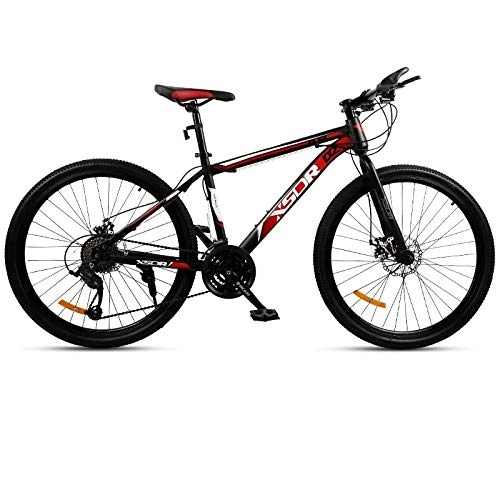 Vélo de montagnes : DGAGD Vélo de Neige Gros Pneu 4.0 épais et Large 24 Pouces Frein à Disque VTT Roue à Rayons-Noir Rouge_27 Vitesses