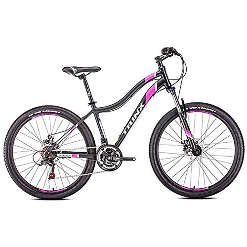 Vélo de montagnes : DJYD Femmes Mountain Bikes, 21 à Deux Vitesses Frein à Disque Mountain Trail Bike, Suspension Avant Hardtail VTT, Adulte Bicyclette, 24 Pouces Blanc FDWFN (Color : 26 inches Black)