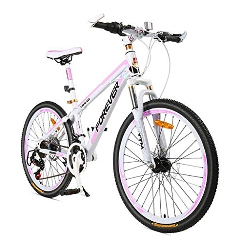 Vélo de montagnes : Dsrgwe VTT, 26” Mountain Bike, Cadre en Aluminium Semi-Rigide Vélos, avec Freins à Disque et Suspension Avant, 27 Vitesses (Color : A)