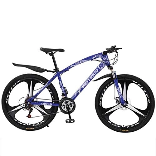 Vélo de montagnes : Dsrgwe VTT, Mountain Bike, Cadre en Acier au Carbone Vélos hardtails, Suspension Double Disque de Frein Avant et 26" Mag Wheel (Color : Blue, Size : 21 Speed)