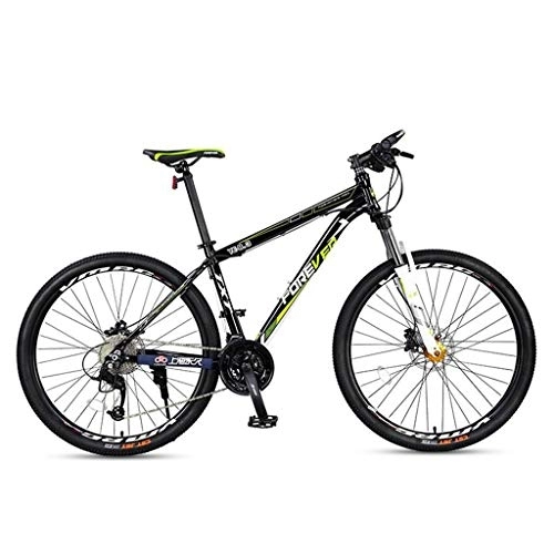 Vélo de montagnes : Dsrgwe VTT, VTT, Vélos Cadre en Alliage d'aluminium, Double Disque de Frein et la Fourche Avant, 26 Pouces Roue à Rayons, 27 Vitesse (Color : B)