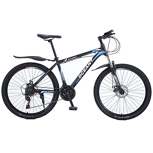 Vélo de montagnes : EASSEN Vélo de montagne pour adulte de 66 cm, cadre en alliage d'aluminium, double frein à disque mécanique, vélo de montagne à suspension, vélos d'extérieur pour amateurs de cyclisme MT, noir et bleu