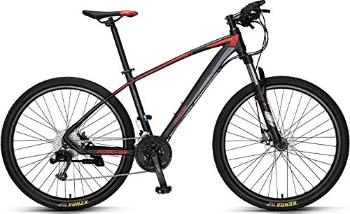 Vélo de montagnes : Forever Ye880 Vélo VTT pour adulte avec siège réglable, 26", 33 vitesses, cadre en alliage d'aluminium, noir / rouge, freins à disque hydrauliques