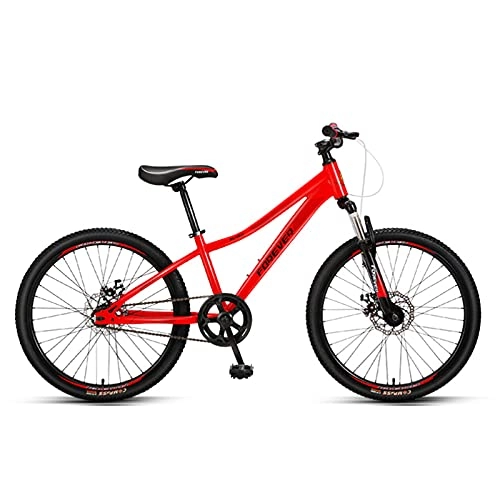 Vélo de montagnes : GREAT Vélo VTT, Vélo De Montagne 24", Vélo De Roue en Aluminium Frame D'alliage D'alliage D'aluminium Bélier à Vélo à Vélo à Double Choc Absorption De Choc(Color:Rouge)