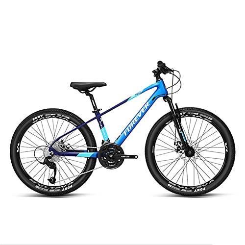 Vélo de montagnes : GREAT Vélo VTT, Vélo Pliante De 24 Pouces, Vélo De Montagne Bike Vélo Vélo 27 Vitesse Double Disque Frein Alliage D'alliage D'aluminium Cadre MTB Chargée Jusqu'à 150 Kg(Color:Bleu)