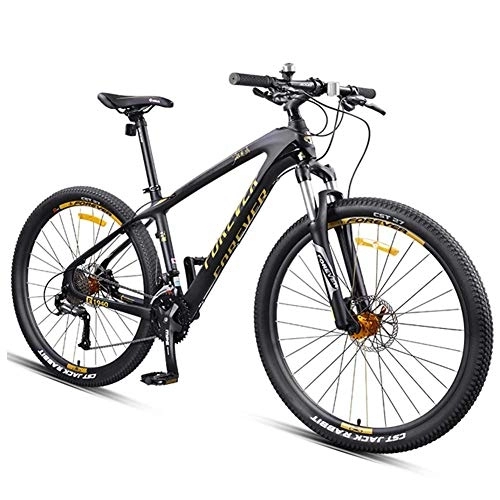 Vélo de montagnes : Hardtail Mountain Bike, 27, 5 pouces Big Wheels Mountain Trail Bike, cadre en fibre de carbone Hommes Femmes tout terrain VTT, Or, 30 Vitesse FDWFN (Color : Blue, Size : 30 Speed)