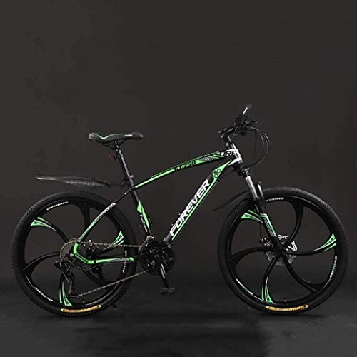 Vélo de montagnes : HongLianRiven Vlo BMX, 24 Pouces VTT 21 / 24 / 27 / 30 Vitesse, Hard Tail Vlo de Montagne, lger vlo avec sige rglable, Double Disque de Frein 7-20 (Color : Black Green, Size : 21 Speed)