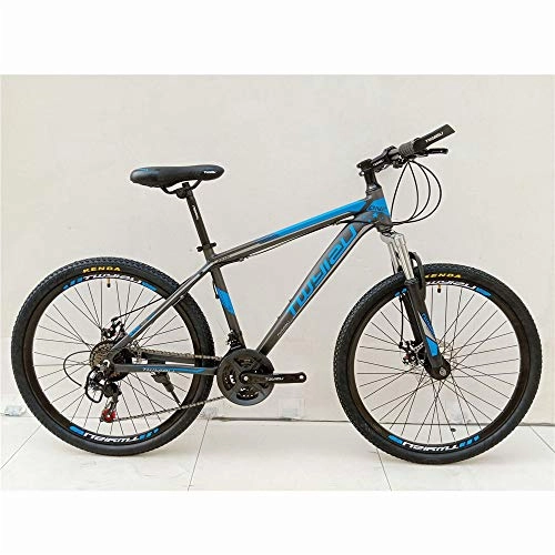 Vélo de montagnes : JHKGY VTT 26 pouces 21 vitesses absorbant les chocs en alliage d'aluminium double suspension avant vélo pour jeunes et adultes Bleu A
