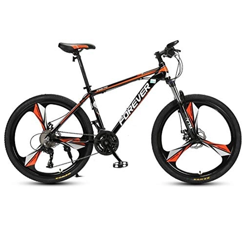 Vélo de montagnes : JLQWE Vélo VTT Mountain Bike, 26 Pouces Carbone Cadre en Acier Vélos Dur Queue, Suspension à Double Disque et Frein Avant, 24x (Color : Orange)