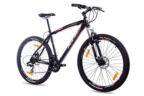 Vélo de montagnes : KCP GARRIOT Vélo VTT 27, 5 " unisexe avec 21 vitesses Shimano Noir, 48 cm