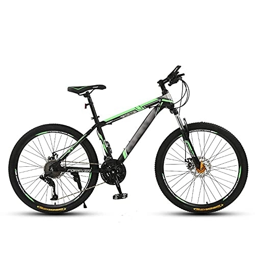 Vélo de montagnes : KELITINAus Vélo de montagne adulte avec roues de 66 cm, cadre en acier à haute teneur en carbone avec deux freins à disque, fourche à suspension avant pour homme, rouge, 61 à 27 vitesses, vert