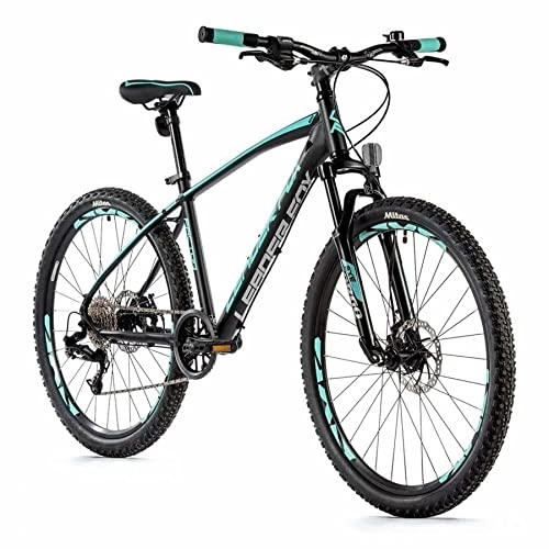 Vélo de montagnes : Leader Fox Factor 26" Aluminium 8 vitesses MTB Frein à disque R36 cm Noir / turquoise