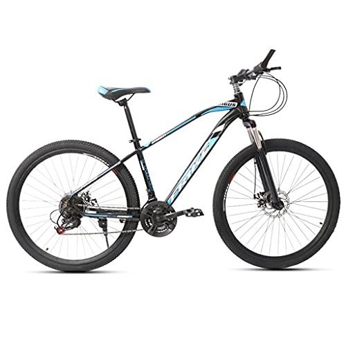 Vélo de montagnes : LHQ-HQ Vélo De Montagne pour Adulte, 21 Vitesses, Roue De 27.5", Suspension De Fourche, Frein À Disque, Kit De Changement De Vitesse Shimano, Convient pour Une Hauteur De 5, 5 À 6, 5 Pi, Black Blue