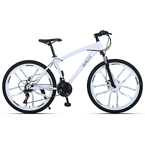 Vélo de montagnes : LHQ-HQ Vélo De Montagne pour Adulte, Roue De 26", 24 Vitesses, Suspension De Fourche, Cadre en Acier À Haute Teneur en Carbone, Vélos VTT Adaptés Aux Hommes / Femmes / Adolescents, Blanc