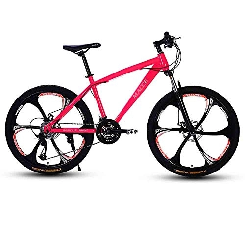 Vélo de montagnes : LILIS Vélo VTT, VTT en Aluminium Vélo Adulte VTT VTT Route Vélos for Hommes et Femmes 26En Roues Double Vitesse réglable Frein à Disque (Color : Pink, Size : 24 Speed)