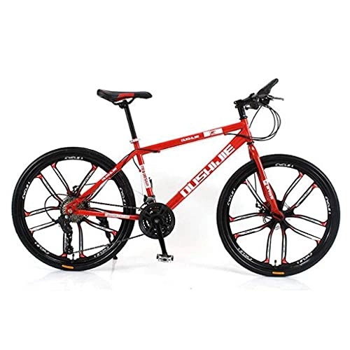 Vélo de montagnes : LLKK Vélo de montagne pour adulte et adulte - VTT - 66 cm - Double frein à disque - Suspension avant - Cadre en acier au carbone - Pour homme et femme