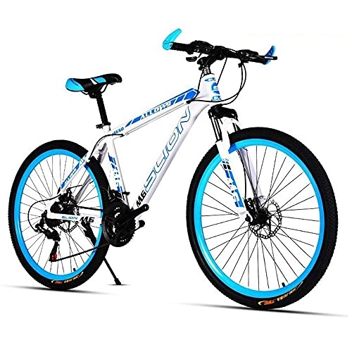 Vélo de montagnes : LLKK Vélo de montagne pour adulte et jeune adulte - 66 cm - Cadre en acier carbone de 43, 2 cm - Frein à double disque à suspension avant - Pour femme et homme