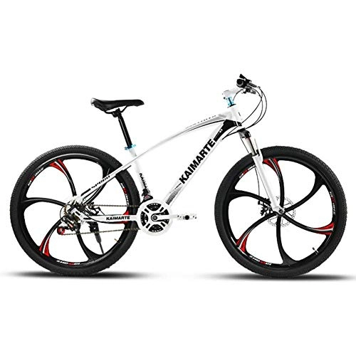 Vélo de montagnes : Llpeng 26 Pouces 21 / 24 / 27 Vitesse Adulte VTT, équitation étudiant Shock Absorber Vitesse Variable vélo, Cadeau vélo, année de Course Shifting système (Color : White, Size : 27)