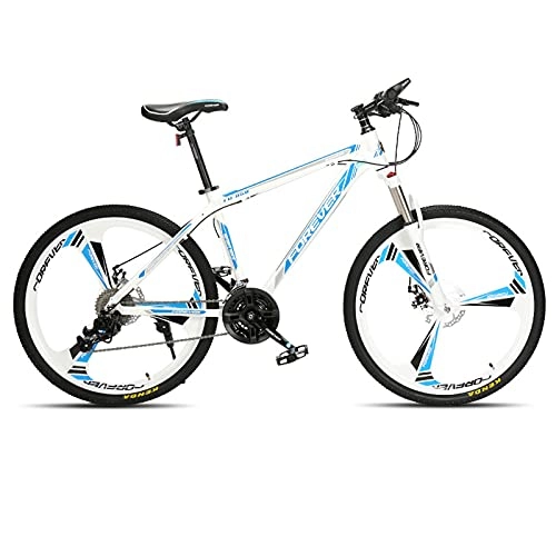 Vélo de montagnes : LZHi1 Vélo de Montagne 26 Pouces à Fourche Suspendue, VTT Adulte 30 Vitesses avec Double Disque de Frein, Cadre en Alliage d'aluminium, vélo de Montagne Outroad.(Color:Blanc Bleu)