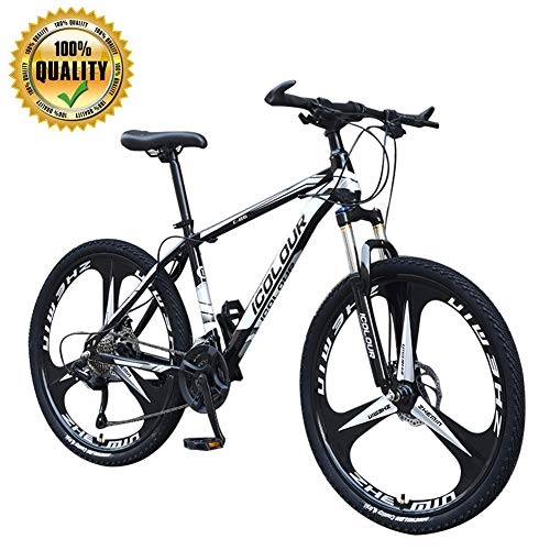 Vélo de montagnes : M-TOP Vélo hybride de montagne pour adulte avec double disque et freins Suspension VTT en acier carbone pour homme et femme, noir, 30 vitesses