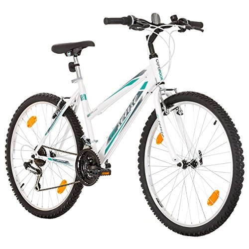 Vélo de montagnes : Multibrand Distribution PROBIKE 6th Sense 26 Pouces VTT 18 Vitesses, Vélo Fille et Femme adapté de 155 cm à 175 cm (Turquoise - Blanc)