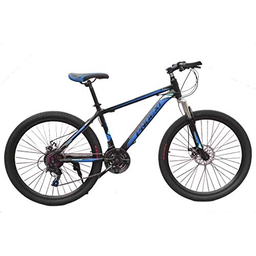 Vélo de montagnes : MUYU Vélo 21 Vitesses Vélo de Montagne pour Freins à Disque VTT pour Hommes de 20 Pouces (24 Pouces, 26 Pouces), Blue, 24inches