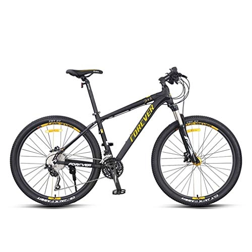 Vélo de montagnes : Mzq-yj Mountain Bike 27, 5 Pouces pour Les Hommes et Les Femmes en Noir, vélo avec Cadre en Aluminium Shimano Système Dérailleur et Les Freins à Disque