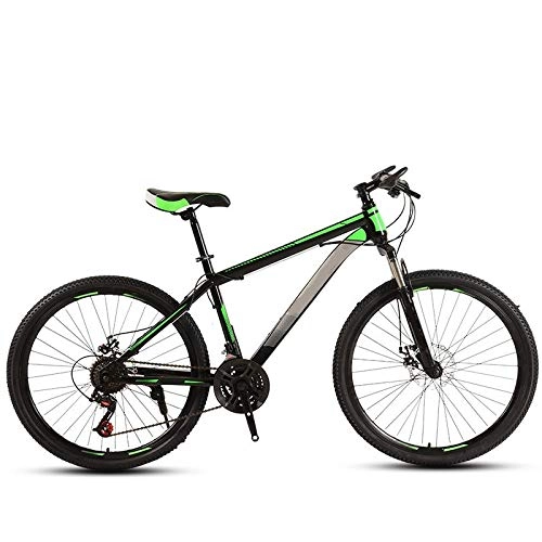 Vélo de montagnes : ndegdgswg VTT 24 / 26" noir et vert, amortisseur unique pour adulte hors route, vitesse variable, voiture de sport, vélo de 61 cm 24 vitesses
