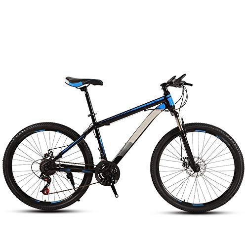 Vélo de montagnes : ndegdgswg VTT 24 / 26 pouces double choc noir et bleu, pour adultes, tout-terrain, vitesse variable, voiture de sport, jeune étudiant 21 vitesses