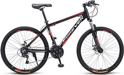 Vélo de montagnes : No Branded Forever Ye880 VTT pour adulte avec siège réglable 27, 5" 24 vitesses, cadre en alliage d'aluminium, noir / rouge