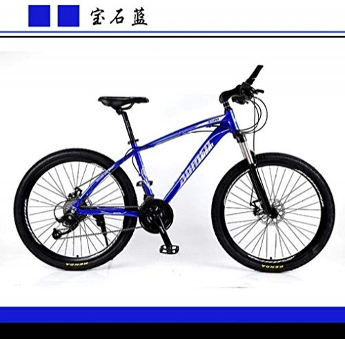 Vélo de montagnes : Pendentif de plafond pour adulte-bcycles BMX tout-terrain 26 pouces VTT 27 vitesses variables Double frein à disque de vitesse de montagne Cadre dur vélo, bleu, 26 inches x 19 inches
