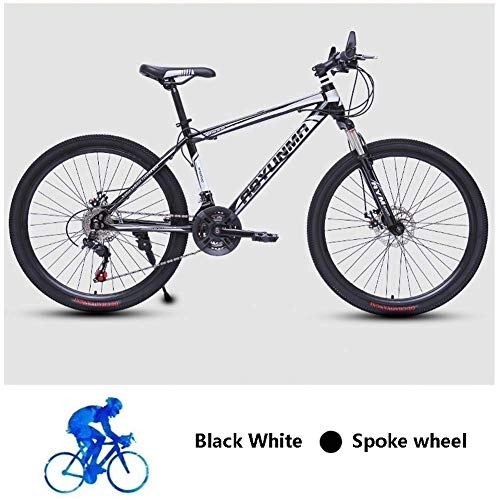 Vélo de montagnes : Pliable Mountain Bike, 26 pouces à vitesse variable adulte vélo, VTT double frein à disque Semi-rigide, en acier au carbone hors route extérieure Ville Cyclisme Voyage AQUILA1125 (Color : Black)