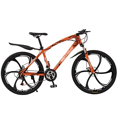 Vélo de montagnes : QCLU 24 / 26 Pouces Vélo de Montagne 21 Speed​ Disc Freins Hardtail MTB, Trekking Vélo Hommes Bike Girls Vélo, Vélo de Montagne en Suspension complète (Color : Orange, Taille : 26 inch)