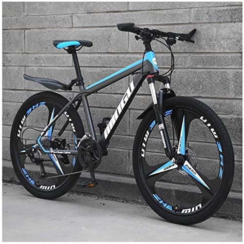 Vélo de montagnes : QCLU 26 Pouces VTT, Freins à disques Hardtail VTT, Randonnée Vélo Hommes Vélo Filles vélo, Full Suspension VTT, 21 Vitesses, 3 Spoke (Color : Blue, Taille : 21-Speed)