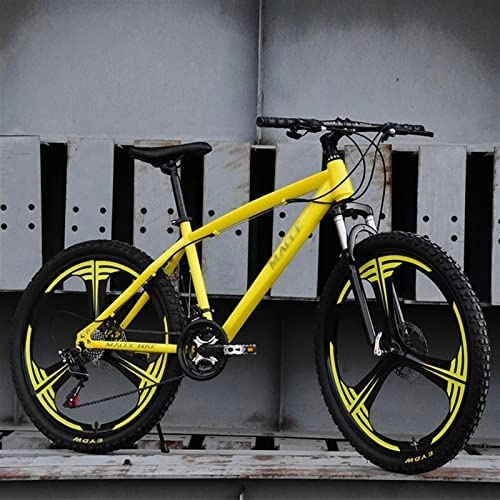 Vélo de montagnes : QCLU Vélo de Montagne 26 Pouces, Vitesse Variable 21 Vitesses de Montagne vélo Adulte Bicyclette de vélo de vélo d' extérieur Sentiment de vélo détendu et Confortable Durable (Color : Yellow)
