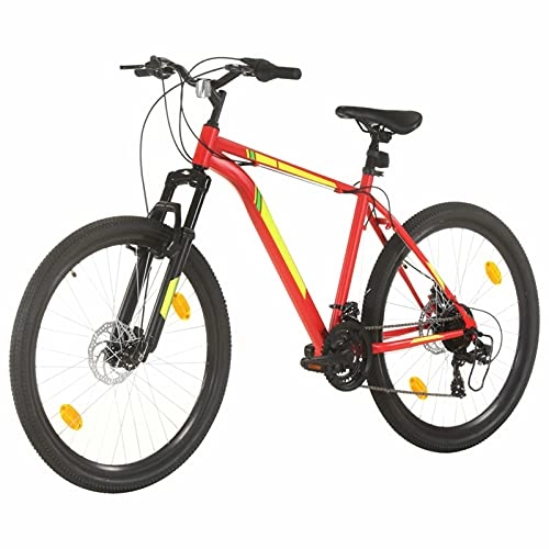 Vélo de montagnes : Qnotici Mountain Bike Roues 27.5 Pouces Transmission 21 Vitesses, Hauteur du Cadre 42 cm, Rouge