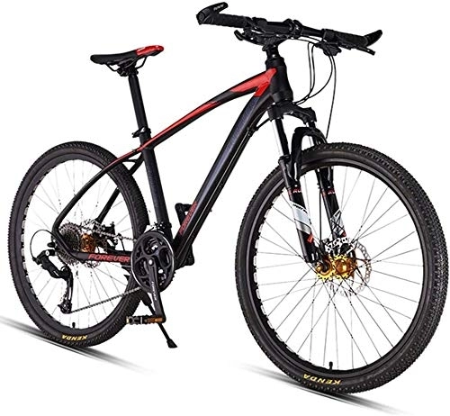 Vélo de montagnes : QXX 26inch 27 Vitesses Mountain Bikes, Double Frein à Disque Hardtail VTT, Hommes Femmes Adultes Tout-Terrain VTT, Missing & Guidon (Color : Red)
