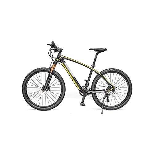 Vélo de montagnes : QYTEC zxc Vélo pour homme en fibre de carbone à vitesse variable, VTT de course de cross-country, absorption des chocs pneumatiques pour hommes et femmes (couleur : jaune, taille : 27_29)