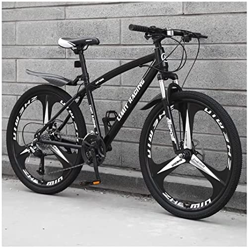 Vélo de montagnes : SIMGULAM VTT de 26 pouces tout-terrain, double freins à disque, dérailleur de 21 vitesses, technologie de peinture électrostatique, vélo pour garçon et homme, Noir