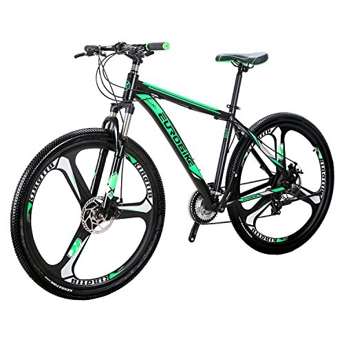 Vélo de montagnes : SL Hardtail Mountain Bikes X9 Green Bike 29" 3 rayons Vélo suspendu Vert