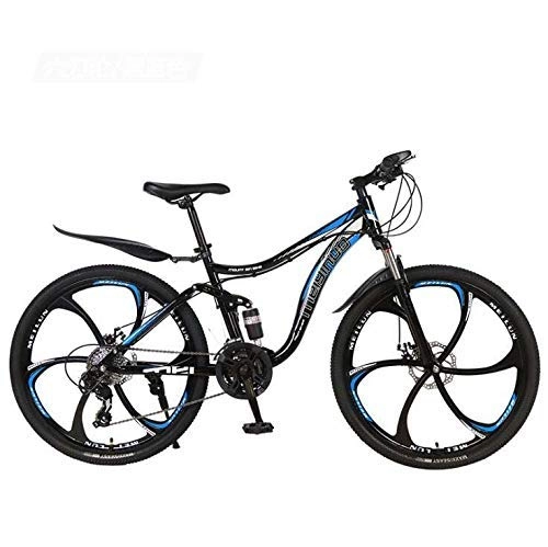 Vélo de montagnes : Sports de fitness en plein air Vélo de montagne de 26 pouces pour adultes, hommes et femmes, cadre en acier à haute teneur en carbone, vélos vtt, suspension complète, roues en alliage d'aluminium,