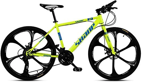 Vélo de montagnes : Super vlo de vitesse du vent!26 inch mountain bike MTB hardtail bicycles Bicycle with disc brakes Men's girls bicycle with free fenders 27 Speed White 6 Spoke-Jaune 6 rayons_30 vitesses-SD010